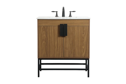 Elegant Furniture & Lighting - Eugene 30 inch Single bathroom vanity in walnut brown - VF48830WB veiw 1
