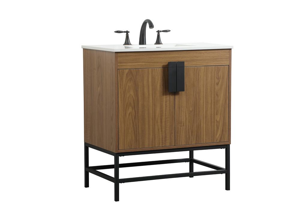 Elegant Furniture & Lighting - Eugene 30 inch Single bathroom vanity in walnut brown - VF48830WB veiw 8