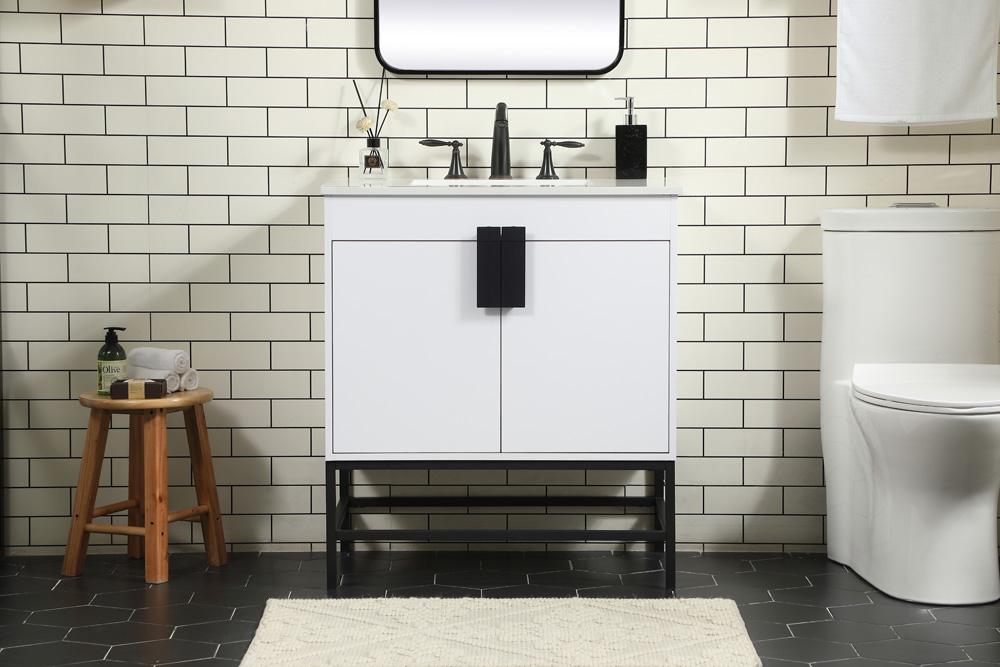 Elegant Furniture & Lighting - Eugene 30 inch Single bathroom vanity in white - VF48830MWH veiw 2