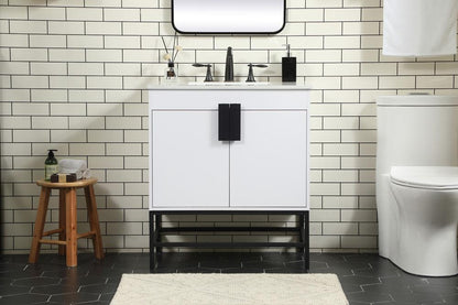 Elegant Furniture & Lighting - Eugene 30 inch Single bathroom vanity in white - VF48830MWH veiw 2