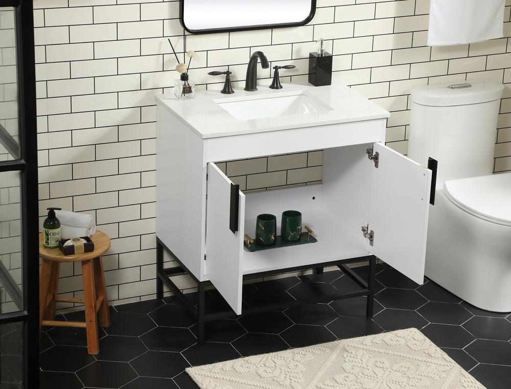 Elegant Furniture & Lighting - Eugene 30 inch Single bathroom vanity in white - VF48830MWH veiw 4