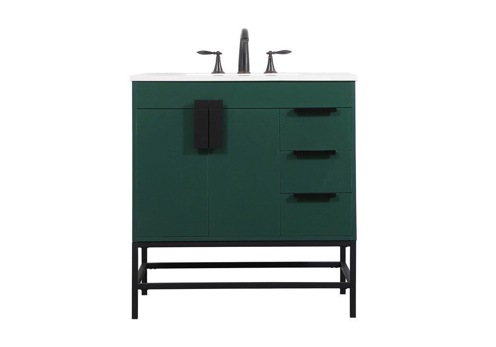 Elegant Furniture & Lighting - Eugene 32 inch Single bathroom vanity in green - VF48832MGN veiw 1