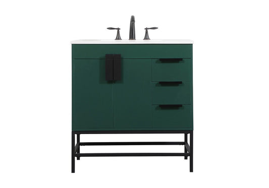 Elegant Furniture & Lighting - Eugene 32 inch Single bathroom vanity in green - VF48832MGN veiw 1