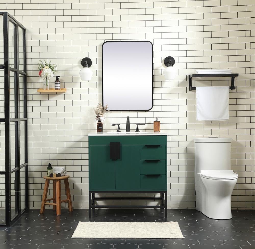 Elegant Furniture & Lighting - Eugene 32 inch Single bathroom vanity in green - VF48832MGN veiw 5