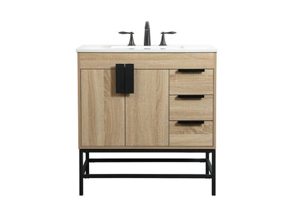 Elegant Furniture & Lighting - Eugene 32 inch Single bathroom vanity in mango wood - VF48832MW veiw 1
