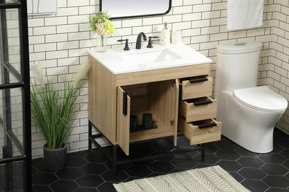 Elegant Furniture & Lighting - Eugene 32 inch Single bathroom vanity in mango wood - VF48832MW veiw 4