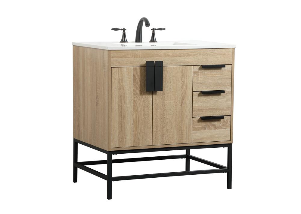 Elegant Furniture & Lighting - Eugene 32 inch Single bathroom vanity in mango wood - VF48832MW veiw 8