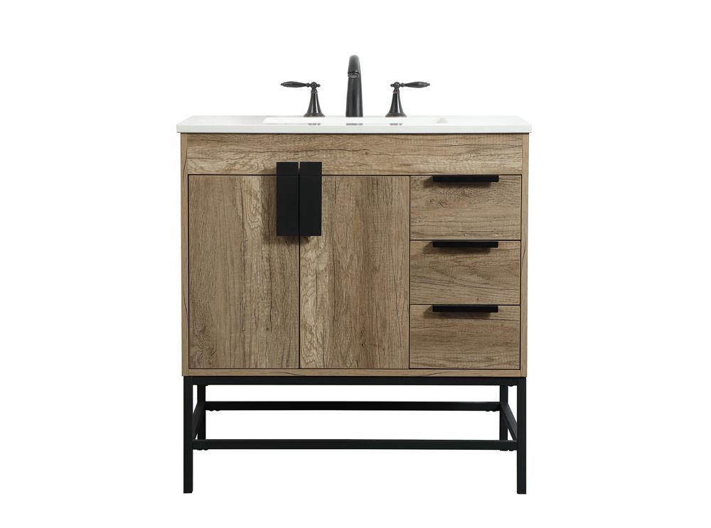 Elegant Furniture & Lighting - Eugene 32 inch Single bathroom vanity in natural oak - VF48832NT veiw 1