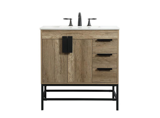Elegant Furniture & Lighting - Eugene 32 inch Single bathroom vanity in natural oak - VF48832NT veiw 1