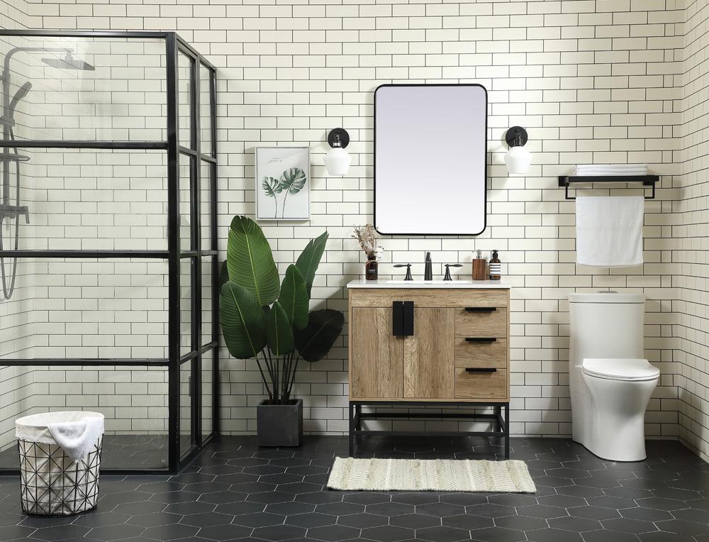 Elegant Furniture & Lighting - Eugene 32 inch Single bathroom vanity in natural oak - VF48832NT veiw 5