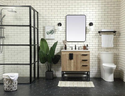 Elegant Furniture & Lighting - Eugene 32 inch Single bathroom vanity in natural oak - VF48832NT veiw 5