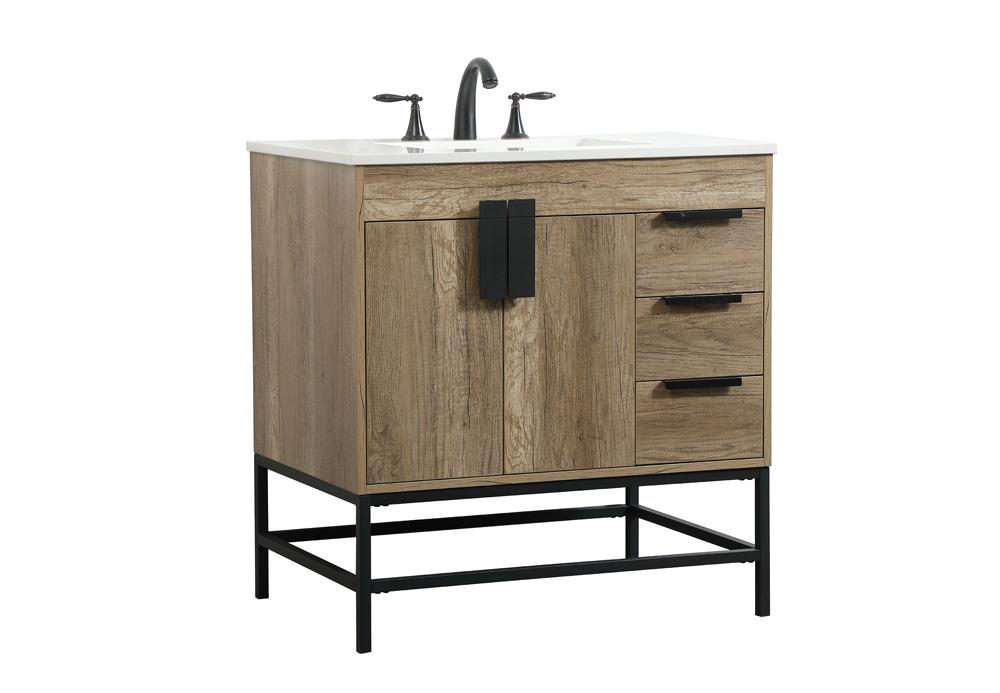 Elegant Furniture & Lighting - Eugene 32 inch Single bathroom vanity in natural oak - VF48832NT veiw 8