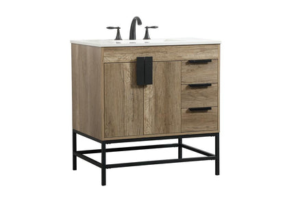 Elegant Furniture & Lighting - Eugene 32 inch Single bathroom vanity in natural oak - VF48832NT veiw 8