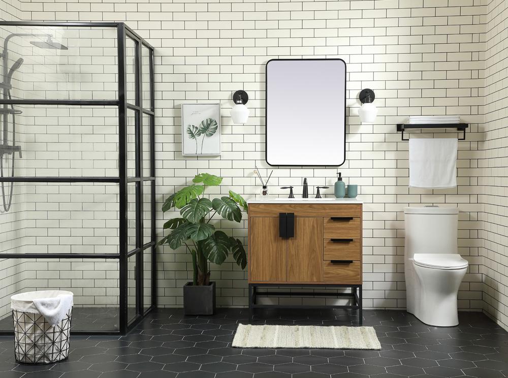 Elegant Furniture & Lighting - Eugene 32 inch Single bathroom vanity in walnut brown - VF48832WB veiw 5