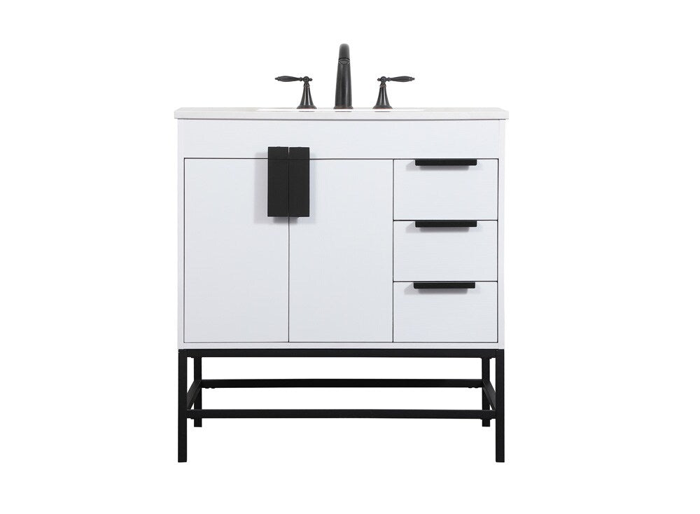 Elegant Furniture & Lighting - Eugene 32 inch Single bathroom vanity in white - VF48832MWH veiw 1