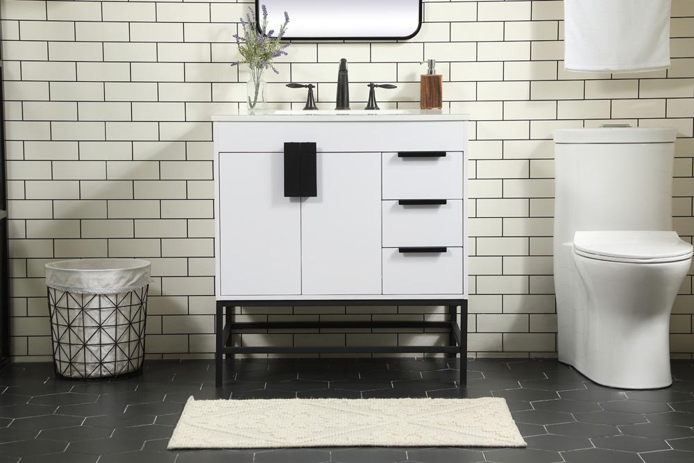 Elegant Furniture & Lighting - Eugene 32 inch Single bathroom vanity in white - VF48832MWH veiw 2