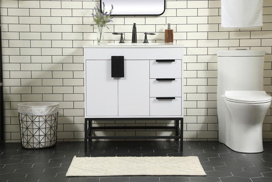 Elegant Furniture & Lighting - Eugene 32 inch Single bathroom vanity in white - VF48832MWH veiw 2