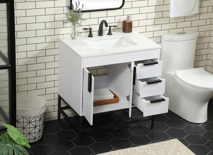 Elegant Furniture & Lighting - Eugene 32 inch Single bathroom vanity in white - VF48832MWH veiw 4