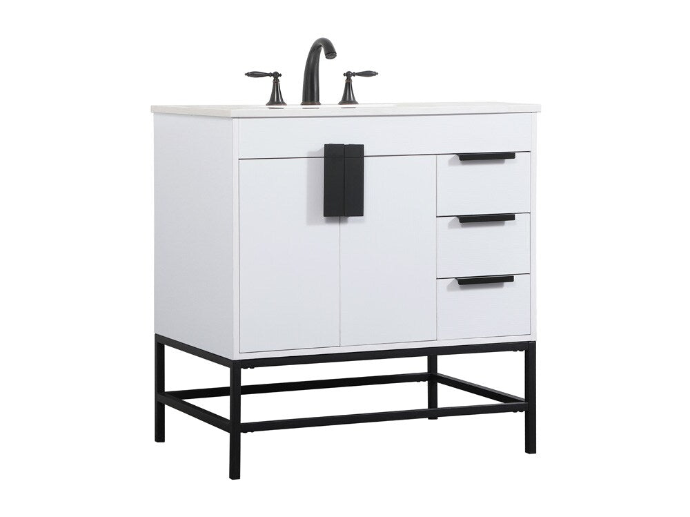Elegant Furniture & Lighting - Eugene 32 inch Single bathroom vanity in white - VF48832MWH veiw 8