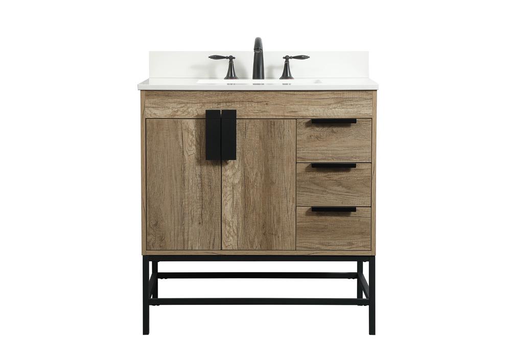 Elegant Furniture & Lighting - Eugene 32 inch Single bathroom vanity in natural oak with backsplash - VF48832NT-BS veiw 1