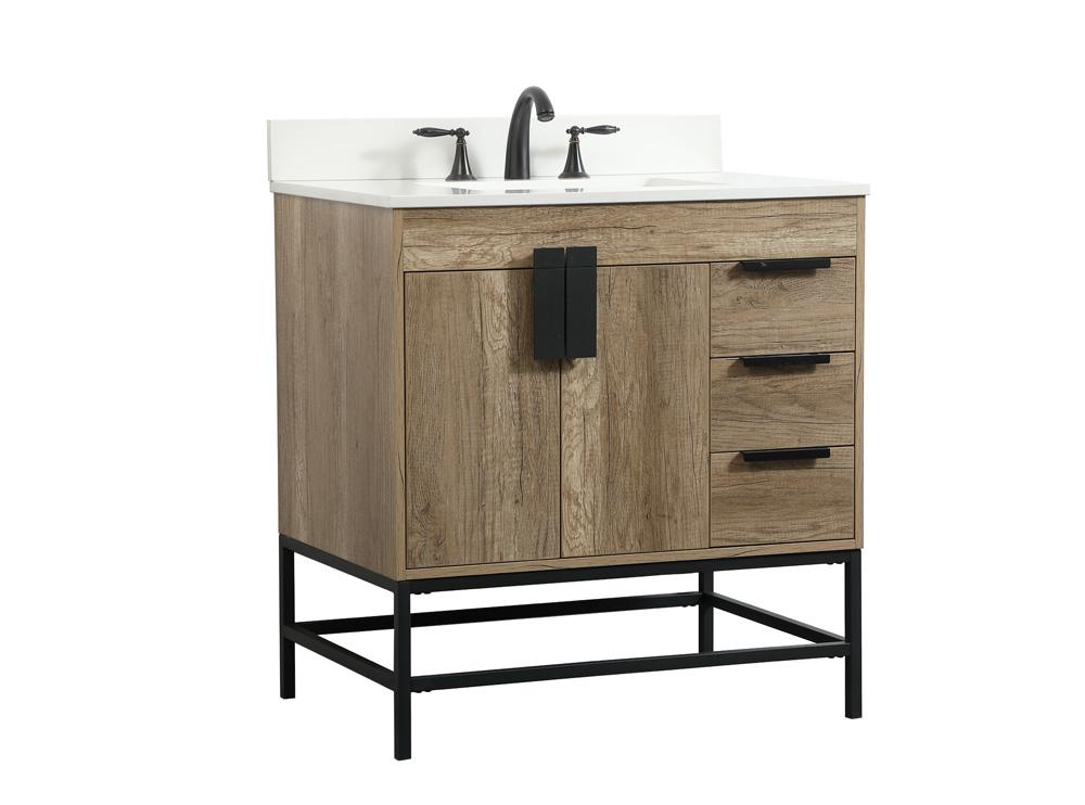 Elegant Furniture & Lighting - Eugene 32 inch Single bathroom vanity in natural oak with backsplash - VF48832NT-BS veiw 8