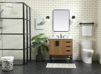 Elegant Furniture & Lighting - Eugene 32 inch Single bathroom vanity in walnut brown with backsplash - VF48832WB-BS veiw 5