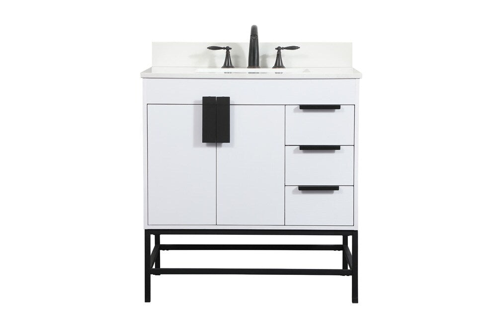 Elegant Furniture & Lighting - Eugene 32 inch Single bathroom vanity in white with backsplash - VF48832MWH-BS veiw 1