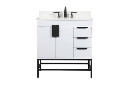Elegant Furniture & Lighting - Eugene 32 inch Single bathroom vanity in white with backsplash - VF48832MWH-BS veiw 1
