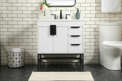 Elegant Furniture & Lighting - Eugene 32 inch Single bathroom vanity in white with backsplash - VF48832MWH-BS veiw 2