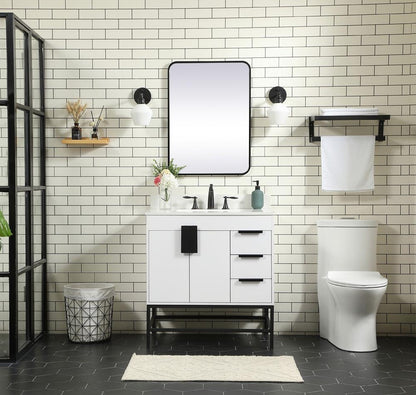 Elegant Furniture & Lighting - Eugene 32 inch Single bathroom vanity in white with backsplash - VF48832MWH-BS veiw 5