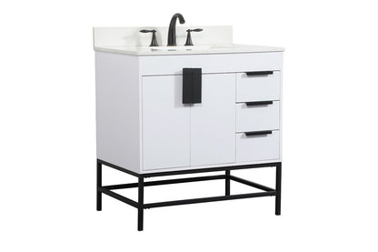 Elegant Furniture & Lighting - Eugene 32 inch Single bathroom vanity in white with backsplash - VF48832MWH-BS veiw 8