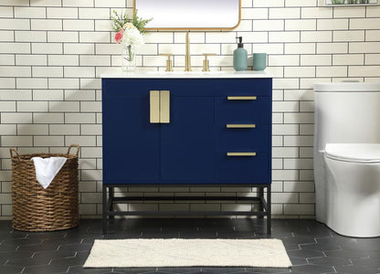 Elegant Furniture & Lighting - Eugene 36 inch Single bathroom vanity in blue - VF48836MBL veiw 2