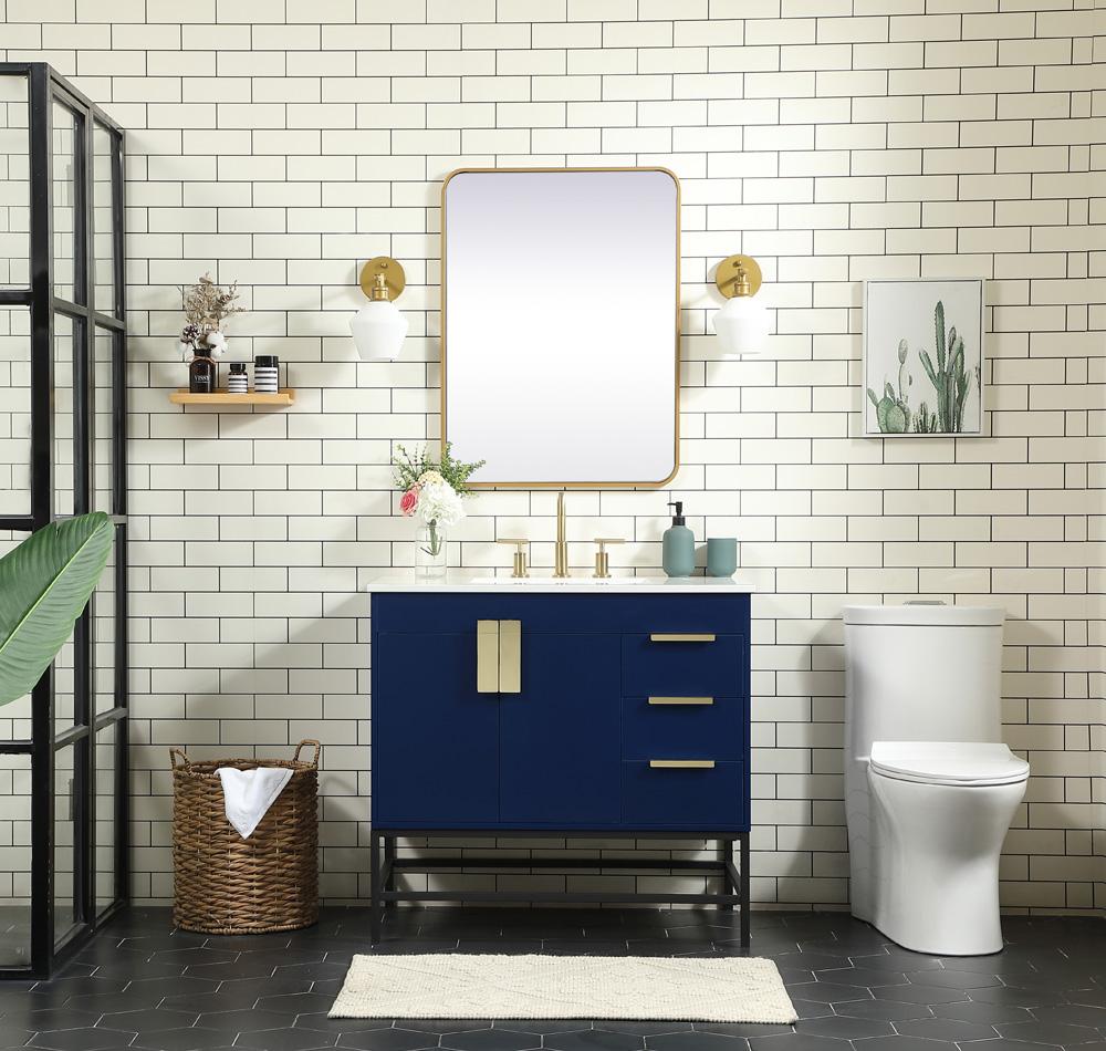 Elegant Furniture & Lighting - Eugene 36 inch Single bathroom vanity in blue - VF48836MBL veiw 5