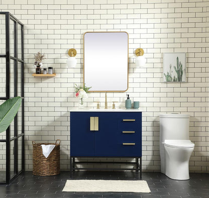 Elegant Furniture & Lighting - Eugene 36 inch Single bathroom vanity in blue - VF48836MBL veiw 5