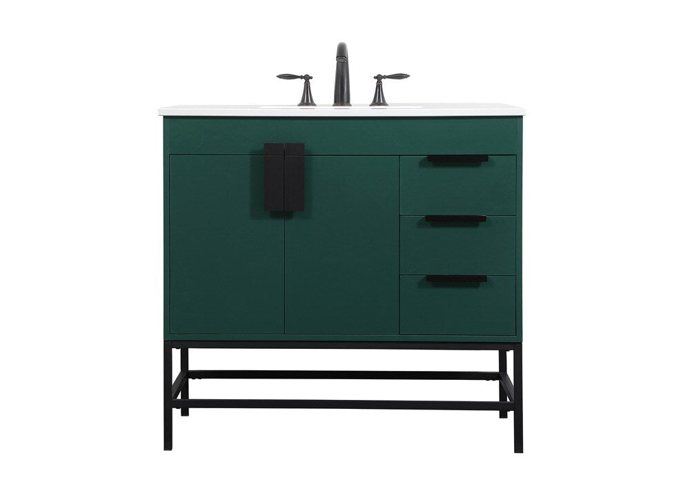 Elegant Furniture & Lighting - Eugene 36 inch Single bathroom vanity in green - VF48836MGN veiw 1