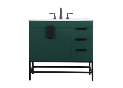 Elegant Furniture & Lighting - Eugene 36 inch Single bathroom vanity in green - VF48836MGN veiw 1