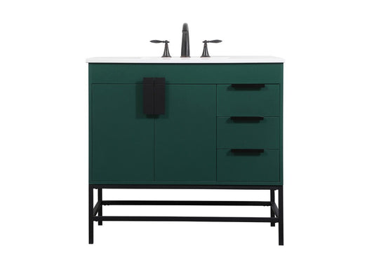 Elegant Furniture & Lighting - Eugene 36 inch Single bathroom vanity in green - VF48836MGN veiw 1