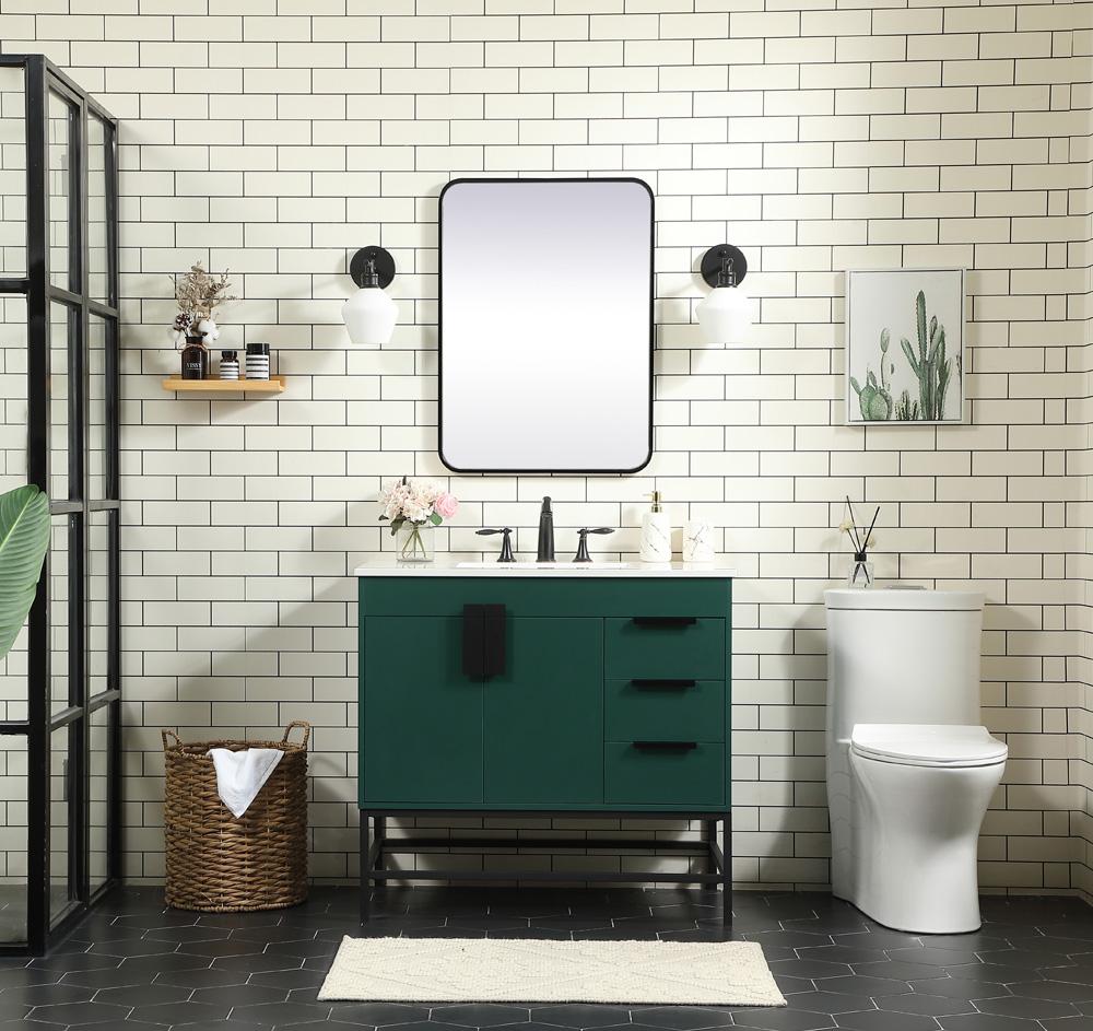 Elegant Furniture & Lighting - Eugene 36 inch Single bathroom vanity in green - VF48836MGN veiw 5