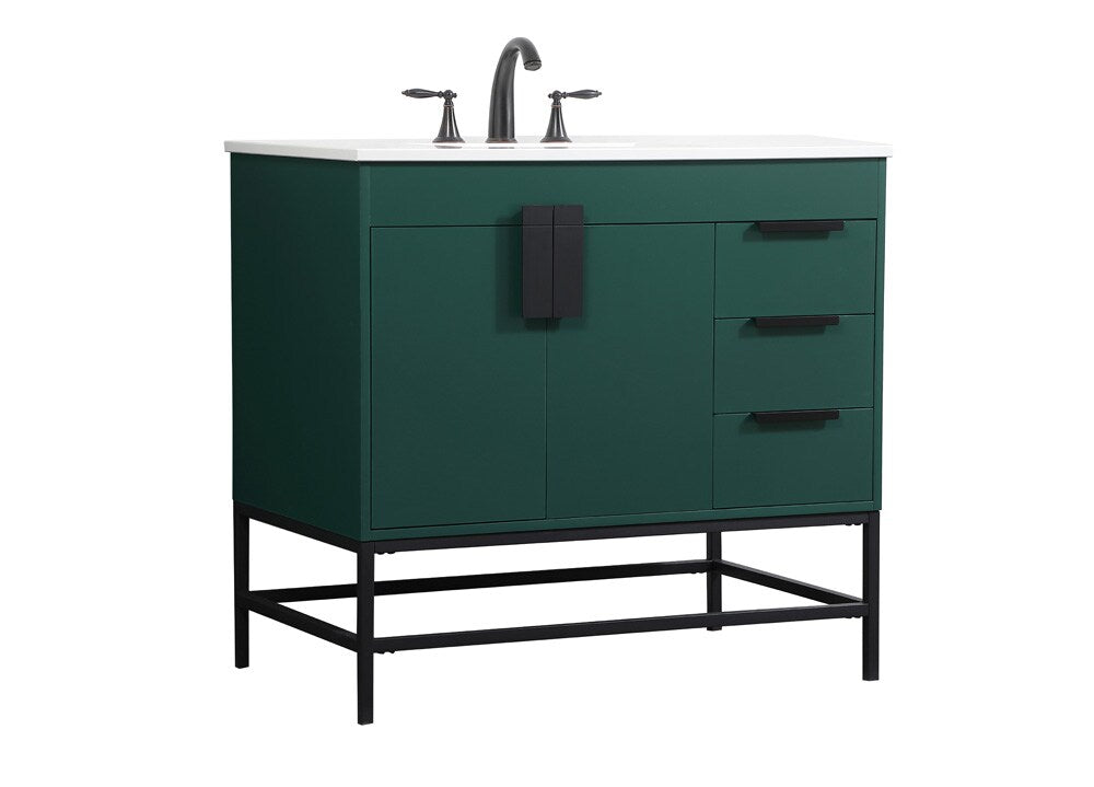 Elegant Furniture & Lighting - Eugene 36 inch Single bathroom vanity in green - VF48836MGN veiw 8