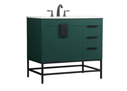 Elegant Furniture & Lighting - Eugene 36 inch Single bathroom vanity in green - VF48836MGN veiw 8
