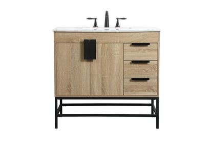 Elegant Furniture & Lighting - Eugene 36 inch Single bathroom vanity in mango wood - VF48836MW veiw 1