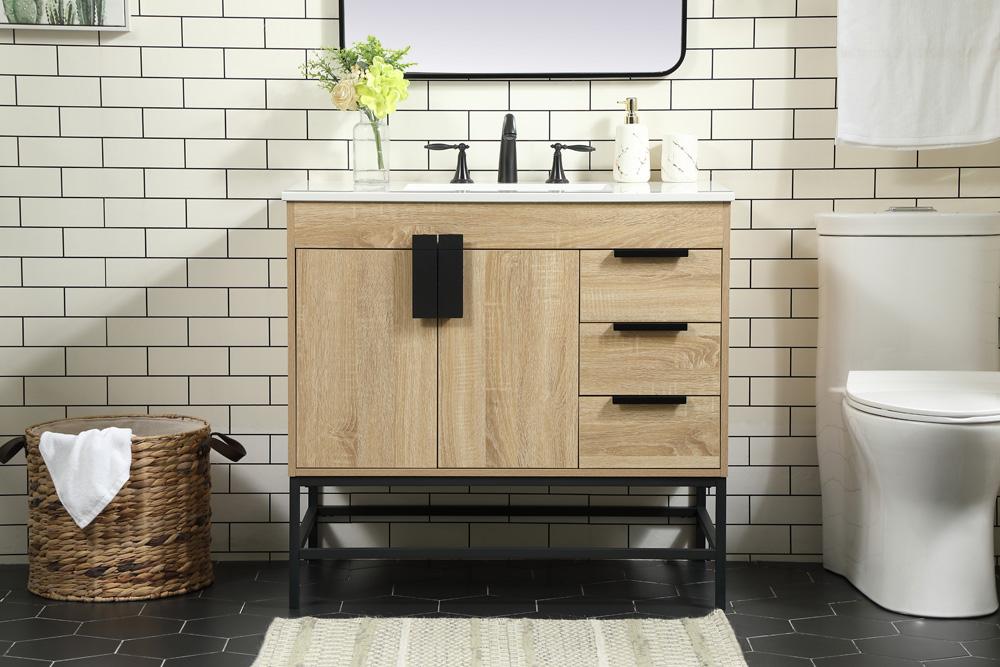 Elegant Furniture & Lighting - Eugene 36 inch Single bathroom vanity in mango wood - VF48836MW veiw 2