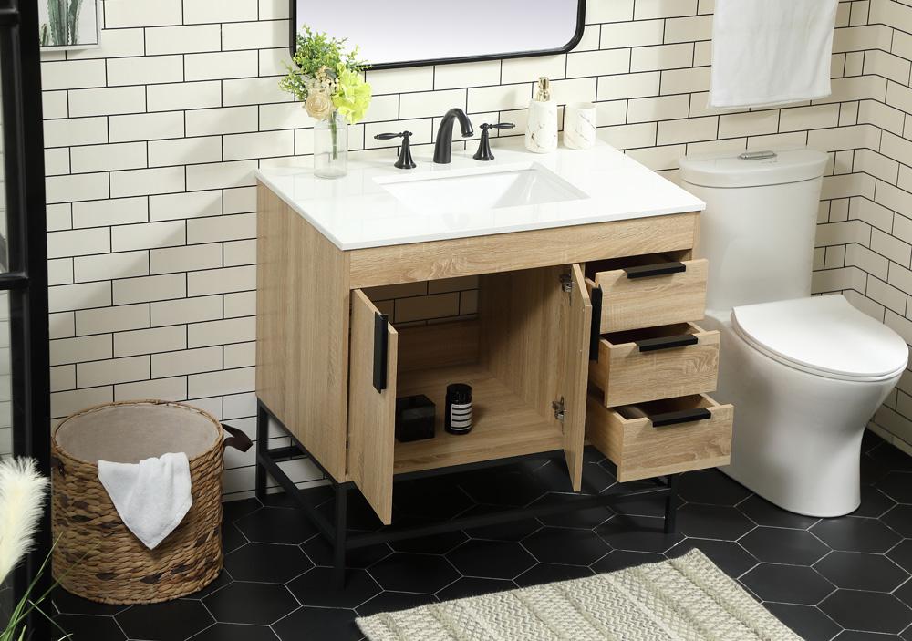 Elegant Furniture & Lighting - Eugene 36 inch Single bathroom vanity in mango wood - VF48836MW veiw 4