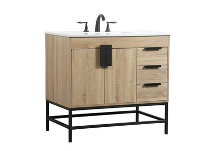 Elegant Furniture & Lighting - Eugene 36 inch Single bathroom vanity in mango wood - VF48836MW veiw 8