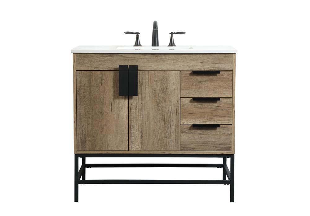 Elegant Furniture & Lighting - Eugene 36 inch Single bathroom vanity in natural oak - VF48836NT veiw 1