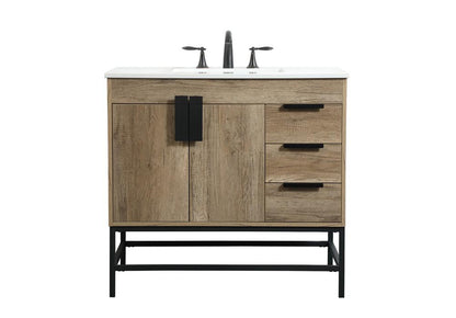 Elegant Furniture & Lighting - Eugene 36 inch Single bathroom vanity in natural oak - VF48836NT veiw 1