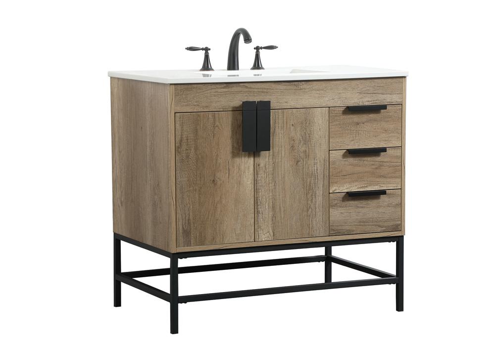 Elegant Furniture & Lighting - Eugene 36 inch Single bathroom vanity in natural oak - VF48836NT veiw 8