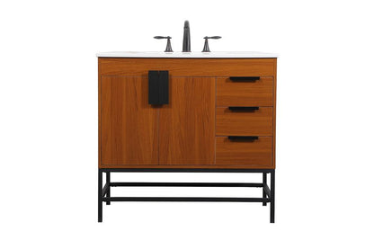 Elegant Furniture & Lighting - Eugene 36 inch Single bathroom vanity in teak - VF48836MTK veiw 1