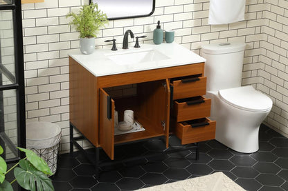 Elegant Furniture & Lighting - Eugene 36 inch Single bathroom vanity in teak - VF48836MTK veiw 4
