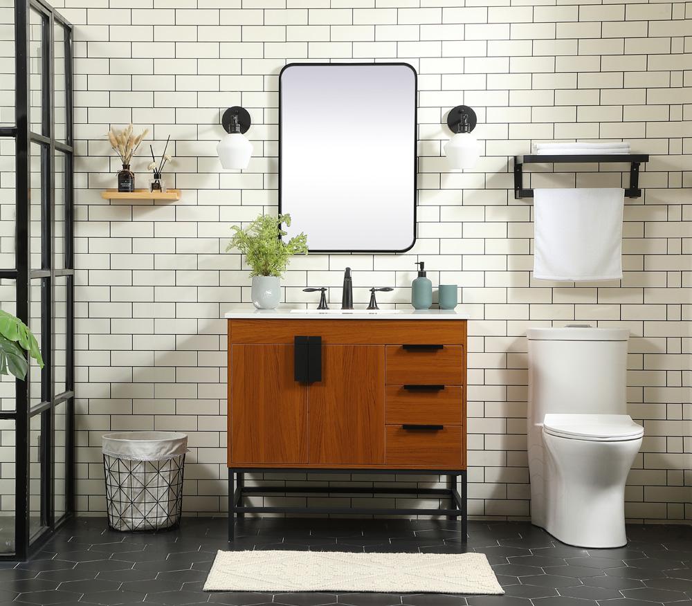 Elegant Furniture & Lighting - Eugene 36 inch Single bathroom vanity in teak - VF48836MTK veiw 5